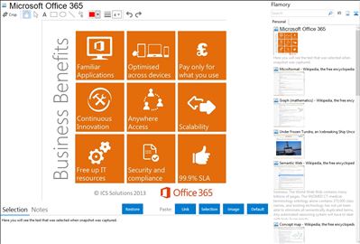 Microsoft Office 365 - Flamory bookmarks and screenshots