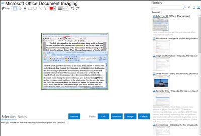 Microsoft Office Document Imaging - Flamory bookmarks and screenshots