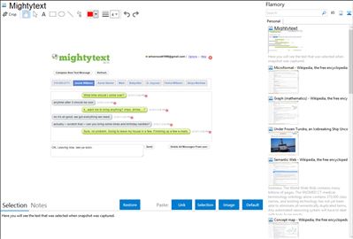 Mightytext - Flamory bookmarks and screenshots