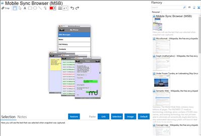 Mobile Sync Browser (MSB) - Flamory bookmarks and screenshots