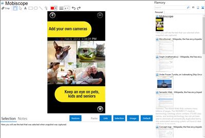 Mobiscope - Flamory bookmarks and screenshots