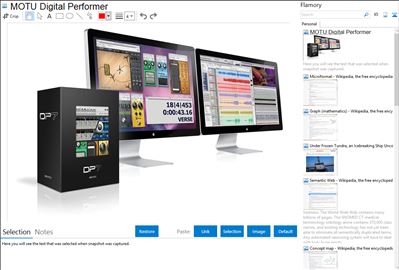 MOTU Digital Performer - Flamory bookmarks and screenshots
