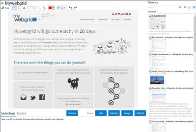 Mywebgrid - Flamory bookmarks and screenshots