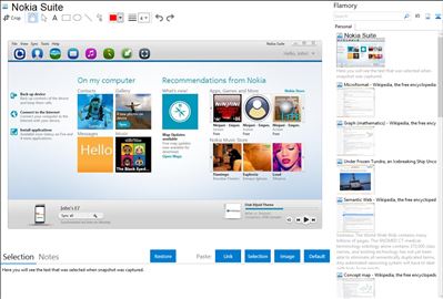 Nokia Suite - Flamory bookmarks and screenshots