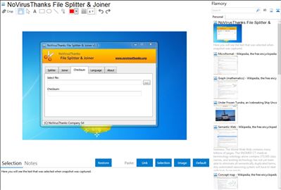 NoVirusThanks File Splitter & Joiner - Flamory bookmarks and screenshots