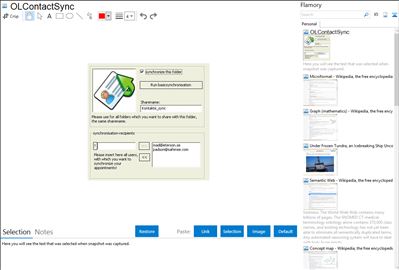 OLContactSync - Flamory bookmarks and screenshots