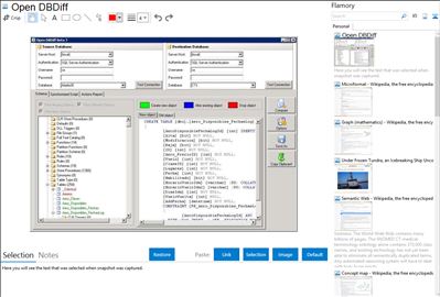 Open DBDiff - Flamory bookmarks and screenshots