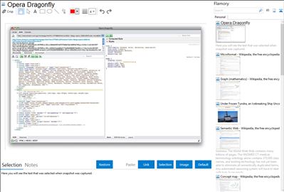 Opera Dragonfly - Flamory bookmarks and screenshots