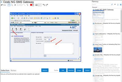 Ozeki NG SMS Gateway - Flamory bookmarks and screenshots