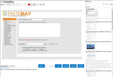 PasteBay - Flamory bookmarks and screenshots