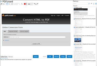 PDFcrowd - Flamory bookmarks and screenshots