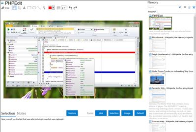 PHPEdit - Flamory bookmarks and screenshots