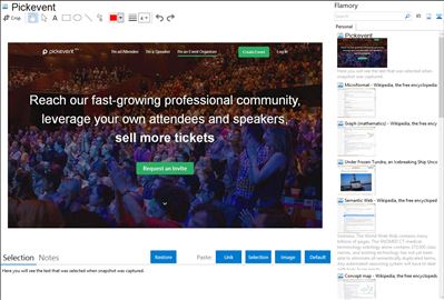 Pickevent - Flamory bookmarks and screenshots