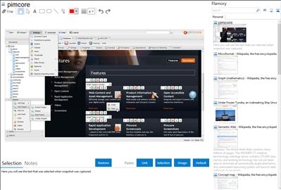 pimcore - Flamory bookmarks and screenshots