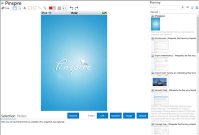 Pinspire - Flamory bookmarks and screenshots