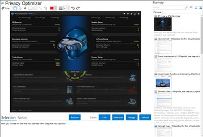 Privacy Optimizer - Flamory bookmarks and screenshots