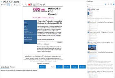 PS2PDF.com - Flamory bookmarks and screenshots