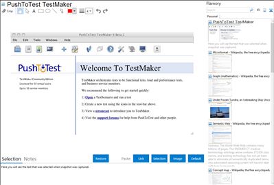 PushToTest TestMaker - Flamory bookmarks and screenshots