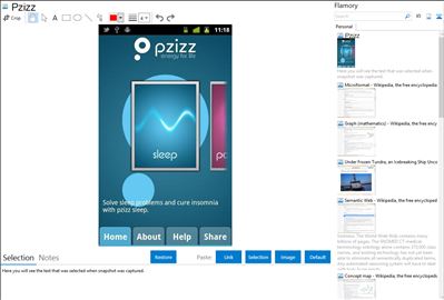 Pzizz - Flamory bookmarks and screenshots
