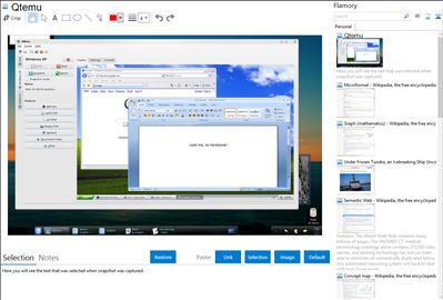 Qtemu - Flamory bookmarks and screenshots