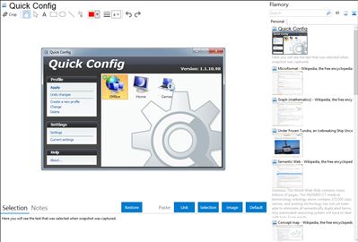 Quick Config - Flamory bookmarks and screenshots