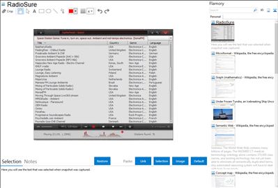 RadioSure - Flamory bookmarks and screenshots