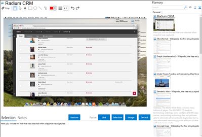 Radium CRM - Flamory bookmarks and screenshots