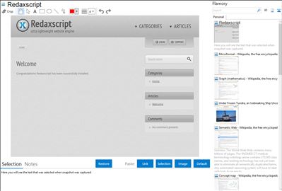 Redaxscript - Flamory bookmarks and screenshots