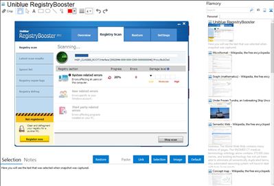 Uniblue RegistryBooster - Flamory bookmarks and screenshots
