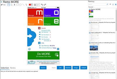 Remo MORE - Flamory bookmarks and screenshots