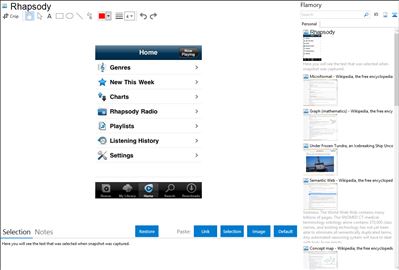 Rhapsody - Flamory bookmarks and screenshots