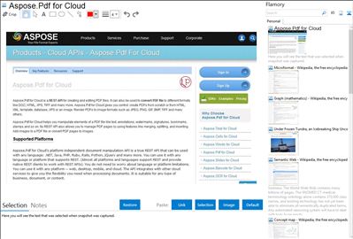 Aspose.Pdf for Cloud - Flamory bookmarks and screenshots