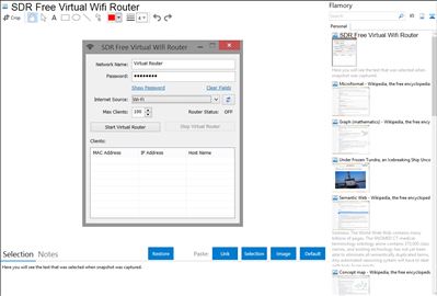 SDR Free Virtual Wifi Router - Flamory bookmarks and screenshots