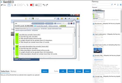 SenSEO - Flamory bookmarks and screenshots
