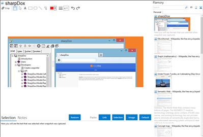 sharpDox - Flamory bookmarks and screenshots