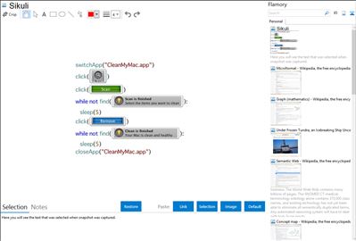 Sikuli - Flamory bookmarks and screenshots