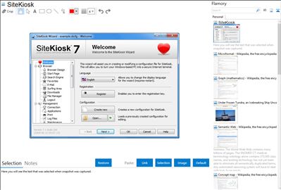 SiteKiosk - Flamory bookmarks and screenshots