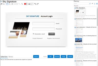 Sky Signature - Flamory bookmarks and screenshots