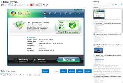 SlimDrivers - Flamory bookmarks and screenshots
