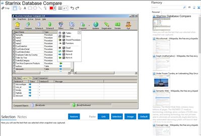 StarInix Database Compare - Flamory bookmarks and screenshots