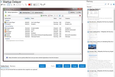 Startup Delayer - Flamory bookmarks and screenshots
