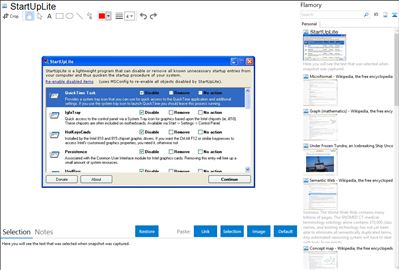 StartUpLite - Flamory bookmarks and screenshots