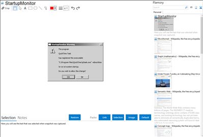 StartupMonitor - Flamory bookmarks and screenshots