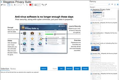 Steganos Privacy Suite - Flamory bookmarks and screenshots