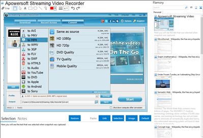 Apowersoft Streaming Video Recorder - Flamory bookmarks and screenshots