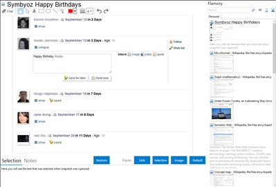 Symbyoz Happy Birthdays - Flamory bookmarks and screenshots