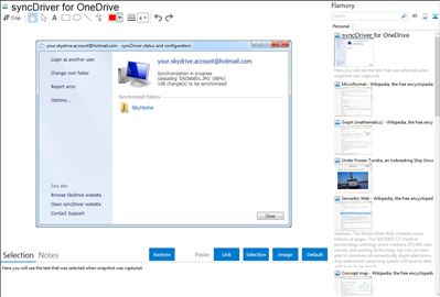 syncDriver for OneDrive - Flamory bookmarks and screenshots