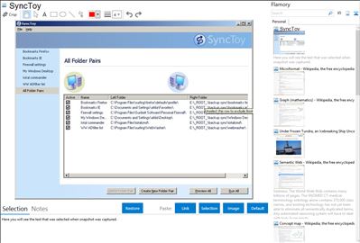 SyncToy - Flamory bookmarks and screenshots
