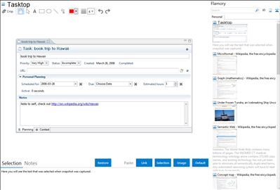 Tasktop - Flamory bookmarks and screenshots