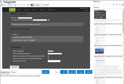 Teleporter - Flamory bookmarks and screenshots